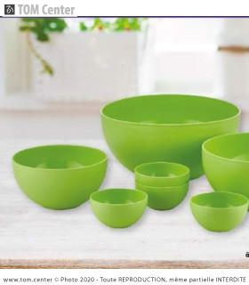 Lot de 7 Bols en Plastique